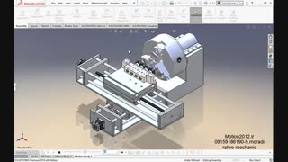 آموزش سالیدورک انیمیشن سازی حرکت دستگاه تراش