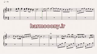 نت پیانو عاشقونه از عارف