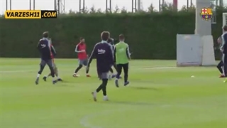 تمرین امروز تیم فوتبال بارسلونا