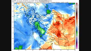 الگوی آنومالی دما بیشینه هوا طی روزهای 30 آبان لغایت 5 آذر 97