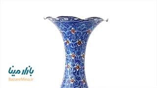 گلدان میناکاری اسماعیلی طرح اسلیمی 20 سانتی