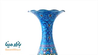 گلدان میناکاری اسماعیلی طرح اسلیمی ۲۵ سانتی