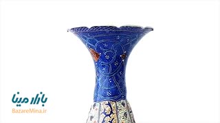 گلدان برجسته میناکاری اسماعیلی ارتفاع 20 سانتی