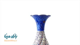 گلدان مسی میناکاری شده اثر اسماعیلی 25 سانتی