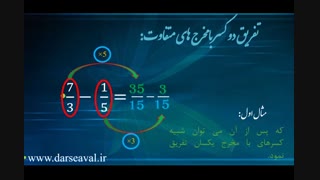تفریق کسر ریاضی چهارم دبستان