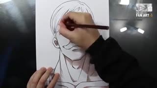 نقاشی از اسکانورو ( escanor ) از انیمه nanatsu no taizai ( هفت گناه کبیره )