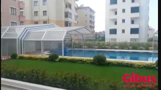 سقف متحرک پلی کربنات در استخر