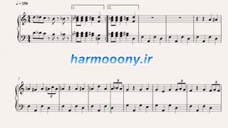 نت پیانو چارلی چاپلین