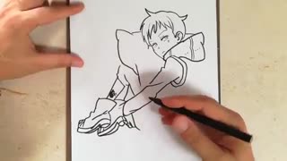 نقاشی از کینگ ( king ) از انیمه Nanatsu no taizai ( هفت گناه کبیره )