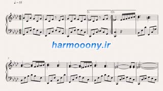 نت پیانو دنیای آرزو از ابی