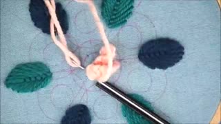 ENG 포근포근 울사 꽃다발 자수 입체자수 wool thread flower bouquet hand embroidery