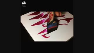 خوشنویسی ، نقاشیخط ، آثار احمد دیزرانی ، مربع مربع