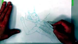 آموزش طراحی پسر و دختر جوان در حال افتادن در سبک مانگا