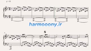 نت پیانو باغ بارون زده از عارف