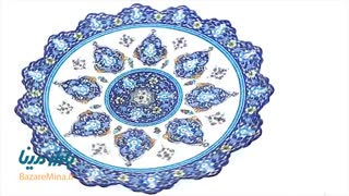 بشقاب میناکاری اسماعیلی طرح ترنج 30 سانتی