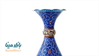 گلدان مسی میناکاری اسماعیلی , اسلیمی 16 سانتی