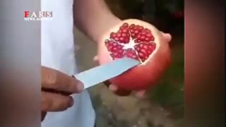 پوست کندن هنرمندانه انار ویژه شب یلدا
