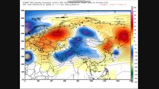 الگوی آنومالی و آرایش تراز 500 هکتوپاسکال خروجی مدل ECMWF-EPS ژانویه 2019