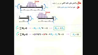 محاسبه ی واکنش تکیه گاهی درس استاتیک رشته ی انجنیری سیول از گروپ انجنیری برادران حیدری (انجنیر فرهاد حیدری)