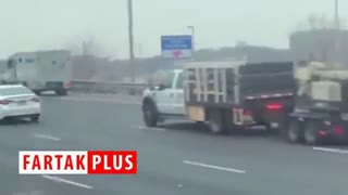 واژگون شدن ماشین حمل پول در آمریکا