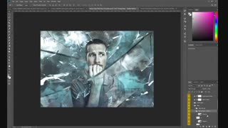 آموزش ایجاد تصاویر هیجان انگیز با افکت شیشه شکسته در فتوشاپ