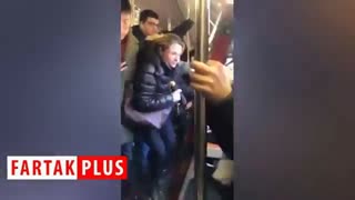 درگیری یک زن نژادپرست در مترو نیویورک