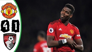 خلاصه دیدار منچستریونایتد 4_1 بورنموث (هفته بیستم لیگ برتر انگلیس)