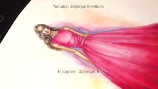 چگونه به نقاشی مد رنگ - لباس های درخشان Ombre