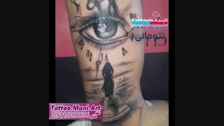 تاتو چشم و ساعت روی دست