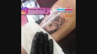 تتو گرگ روی پوست توسط هنرجویی از رشت