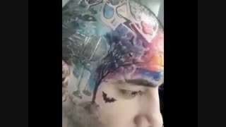 تتو جدید تتلو روی کل سر و پیشانی