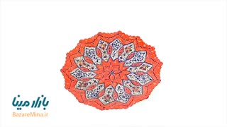 سری سه تکه بشقاب قرمز میناکاری شده اسماعیلی