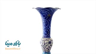 گلدان میناکاری طرح فانتزی ارتفاع 22 سانتی