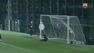 آخرین تمرین بارسلونا پیش از بازی با ایبار