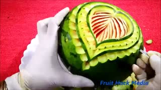 آموزش تزئین میوه و میوه آرائی (هندوانه فانتزی)