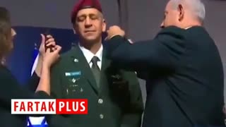 سوتی شرم‌ آور نتانیاهو هنگام اعطای درجه به رئیس ستاد ارتش