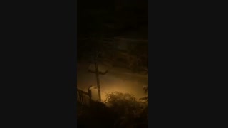بارش برف در شب رو به روی خونمون