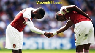 حرکات موزون پیر امریک اوبامیانگ و الکساندر لاکازت بعد از گل‌زنی