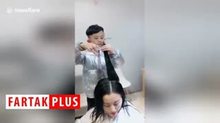 آیا حاضرید موهای خود را به دستان این آرایشگر کوچک بسپارید؟