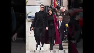 حضور رونالدو و نامزدش در دادگاه شهر مادرید