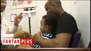 ترفند جالب یک پزشک هنگام زدن آمپول به خردسالان