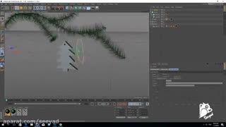 آموزش فارسی ساخت برگ درخت کاج در سینما فوردی بوسیله Hair & Fur in cinema 4d