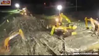 تخریب پل روی بزرگراه و بازگشایی مجدد مسیر تنها در 10 ساعت