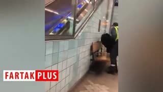 رفتار وحشیانه پلیس مترو با زن باردار!