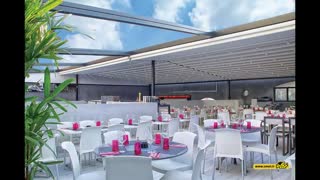 حقانی 09380039391 - سایبان چادری بازشو فوت کورت - پوشش چادری بازشونده پاسیو