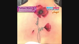 تاتو گل سرخ پشت بدن
