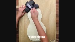 تزیین کیک به شکل آدم برفی