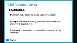 GRE Vocab List 13 - ALL 52 Most-Common GRE Words