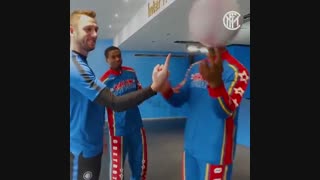 تمرین شاداب بازیکنان اینتر و بسکتبال بازی کردن نراتزوری‌ها