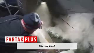 شکار ماهی خاویاری بزرگ با وزن ۵۴ کیلوگرم